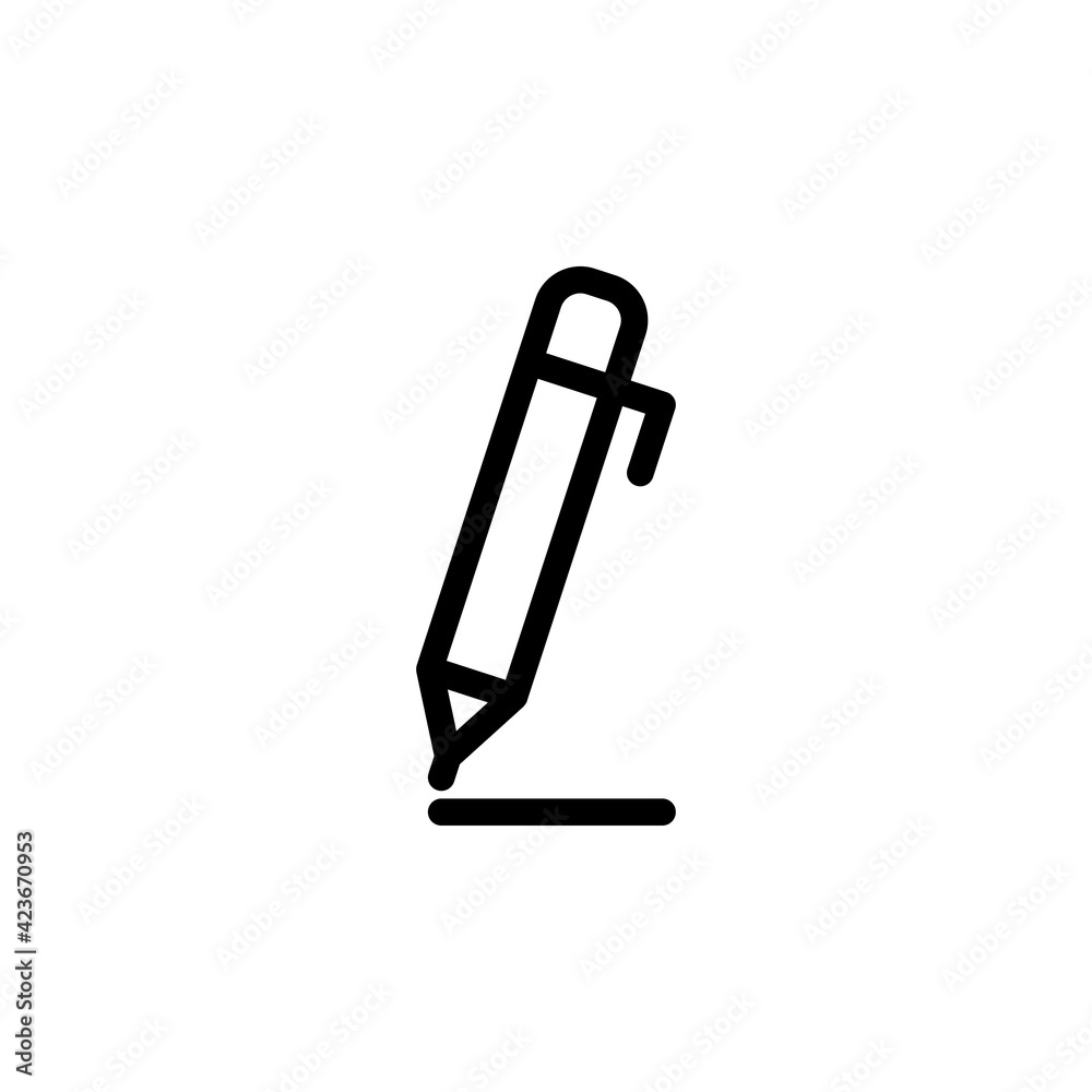 Pen line icon. Office stationery. the icon can be used for application icon, web icon, infographic. print on all types of paper. Editable stroke. Design template vector Pen line icon. Office stationery. the icon can be used for application icon, web icon, infographic. print on all types of paper. Editable stroke. Design template vector