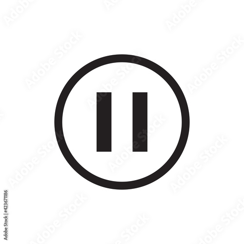 Pause button icon. Media player control button