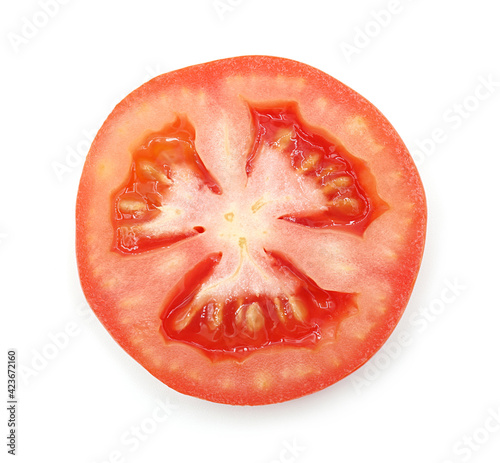Wallpaper Mural Fresh red tomato slice, Isolated on white background, Top view Torontodigital.ca