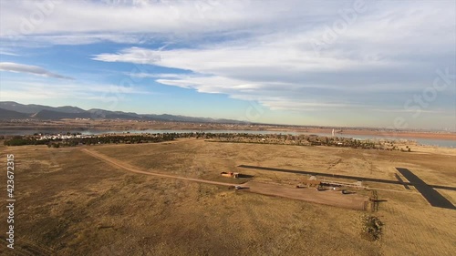 fly over of a small airport in colorodo photo