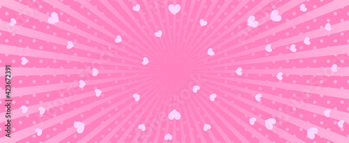 Abstract pink background with little hearts. Decoration banner themed Lol surprise doll girlish style. Invitation card template