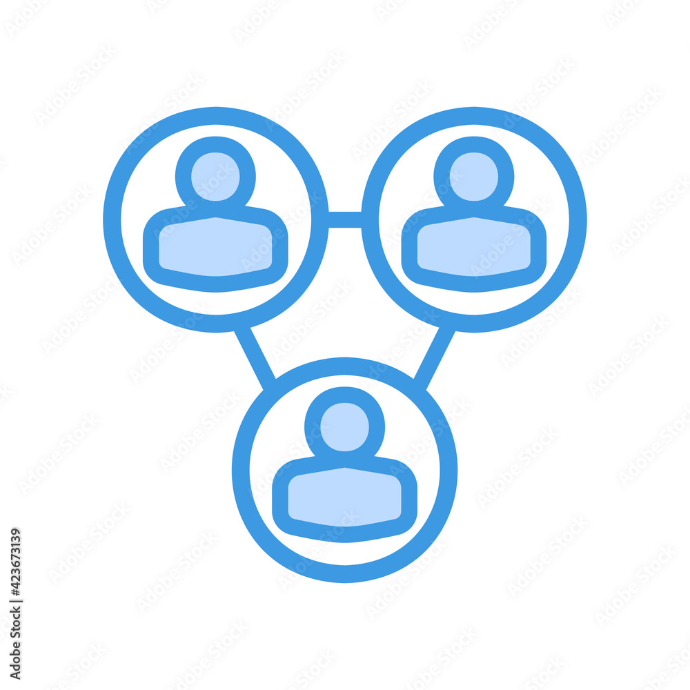 Teamwork icon vector illustration in blue style about marketing and growth for any projects Teamwork icon vector illustration in blue style about marketing and growth for any projects