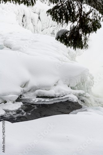 T  nnforsen frozen Waterfall in Sweden Arctic