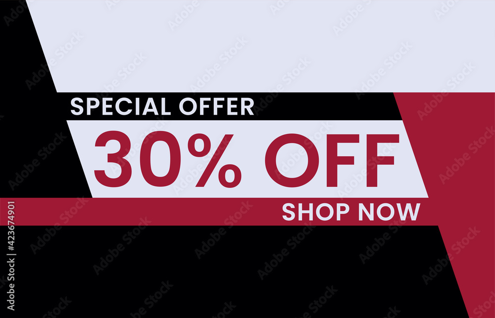 Fototapeta premium 30% off Modern concept design. Sale banner template design, Big sale special offer. End of season special offer banner