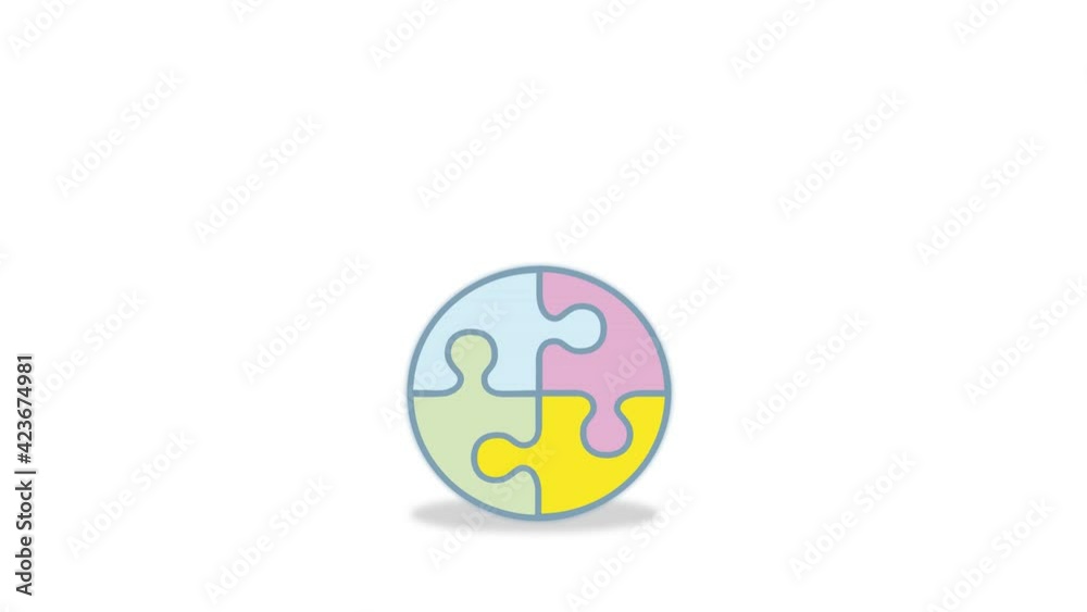 puzzles symbol of autism. autism day. 4K video illustration. puzzles symbol of autism. autism day. 4K video illustration.