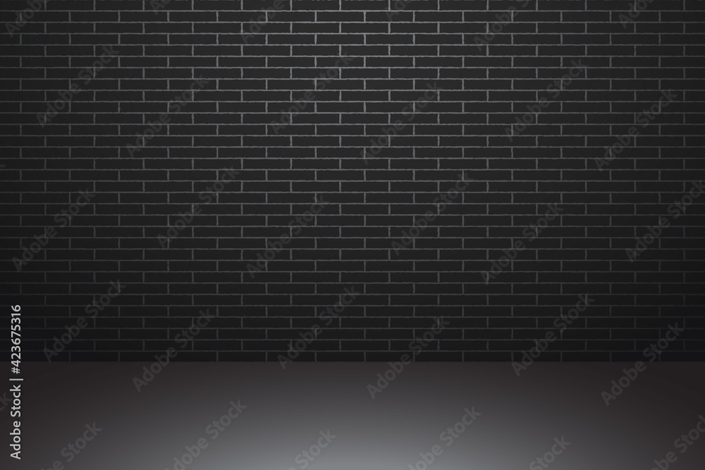 Empty Room Studio Interior Wall Dark Black Brick Background Vector Illustration Empty Room Studio Interior Wall Dark Black Brick Background Vector Illustration