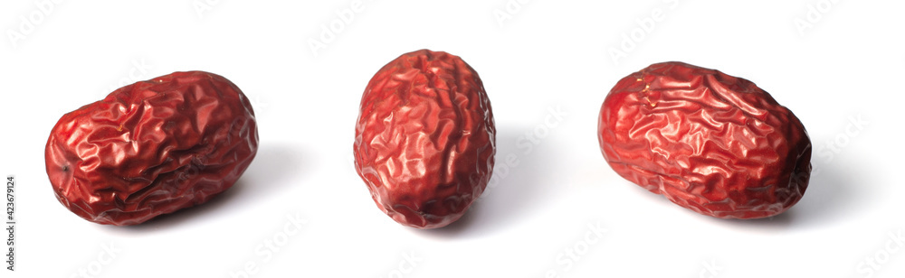 dried red dates isolated on pure white background dried red dates isolated on pure white background