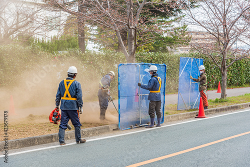 Tableau sur toile 道路の除草