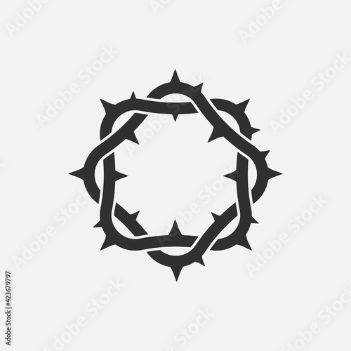 Crown of thorns icon. God friday. Vector illustration.