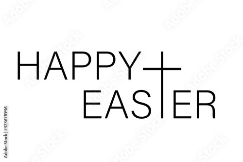 Happy Easter isolated on white background. Vector illustration.