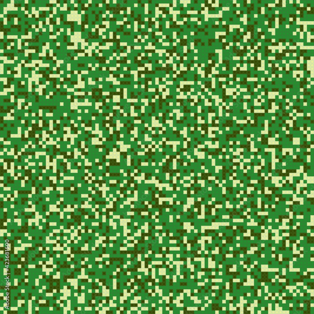 Seamless pattern. Custom pixel camouflage. Green shades. Seamless pattern. Custom pixel camouflage. Green shades.