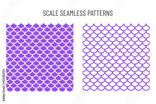 Seamless pattern of mermaid scales Beautifully arranged fish scales. Isolated on background