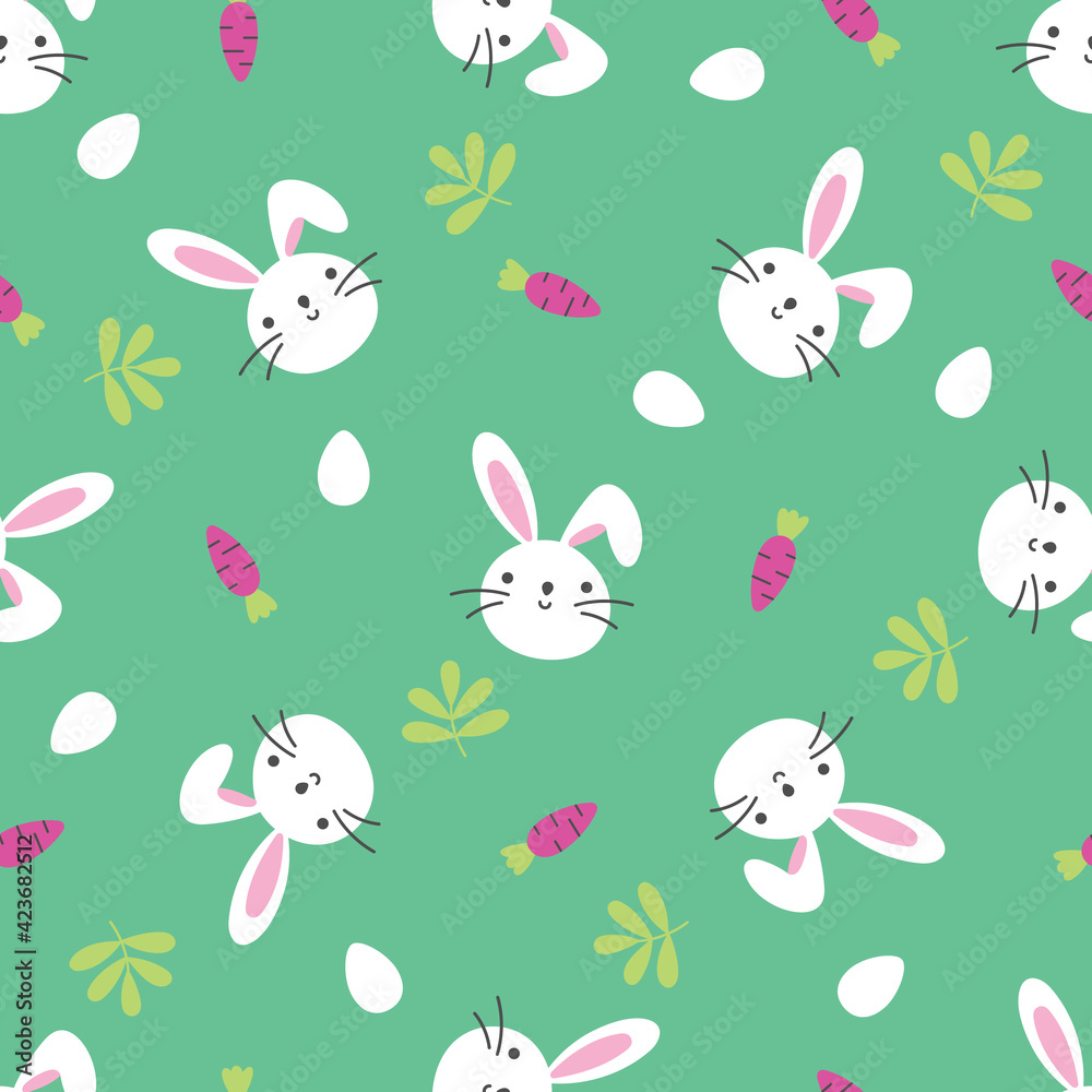 Cute Easter background with bunnies Cute Easter background with bunnies