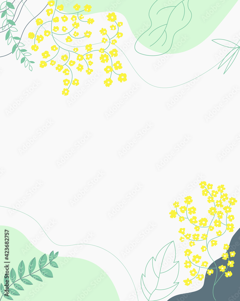 Abstract background with small yellow flowers