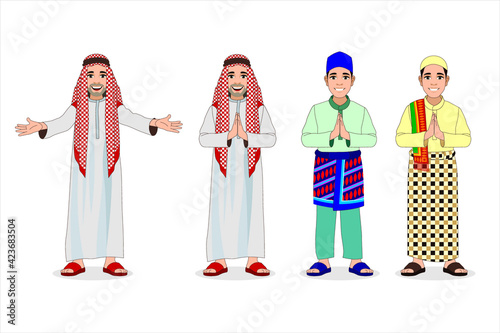 A collection of Muslim men for Islamic holiday