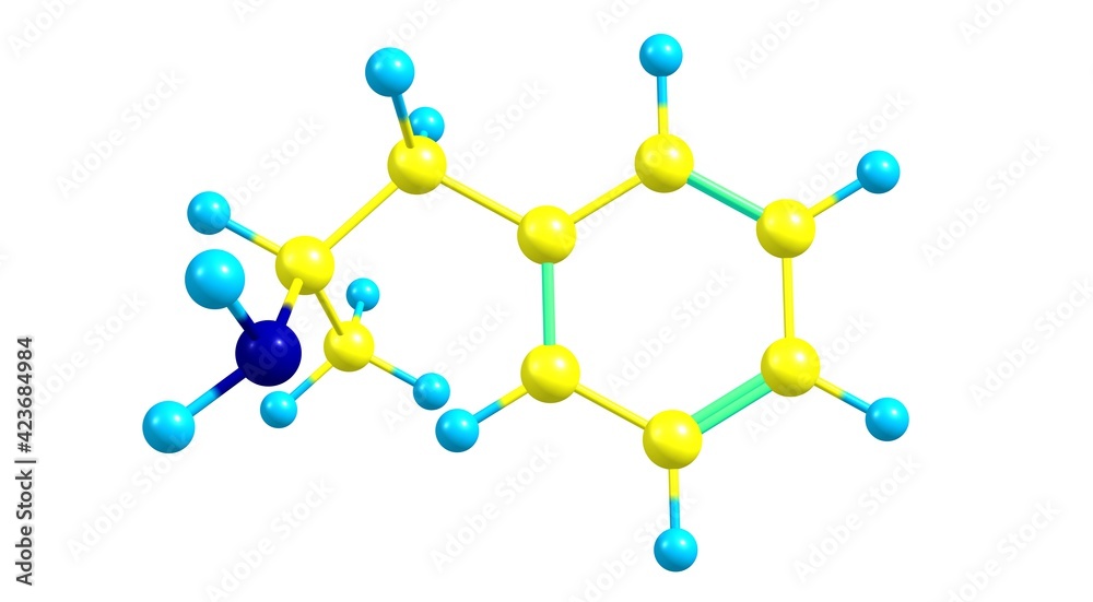 Amphetamine molecular structure isolated on white Amphetamine molecular structure isolated on white