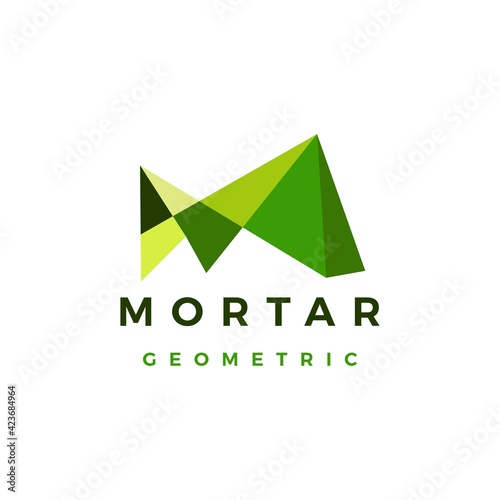 m letter abstract geometric polygonal mark logo vector icon illustration
