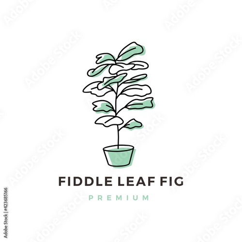 fiddle leaf fig logo vector icon illustration