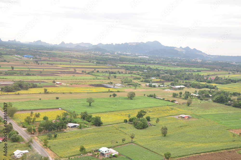 Helicopter ride Nature view in thailand