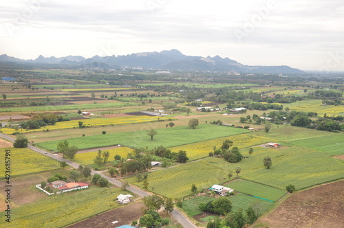 Helicopter ride Nature view in thailand
