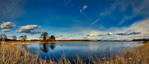 WIDOK NA JEZIORO. WIOSENNY CZAS. © michalsen