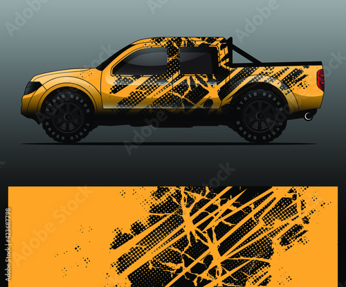 Truck decal graphic wrap vector, abstract background