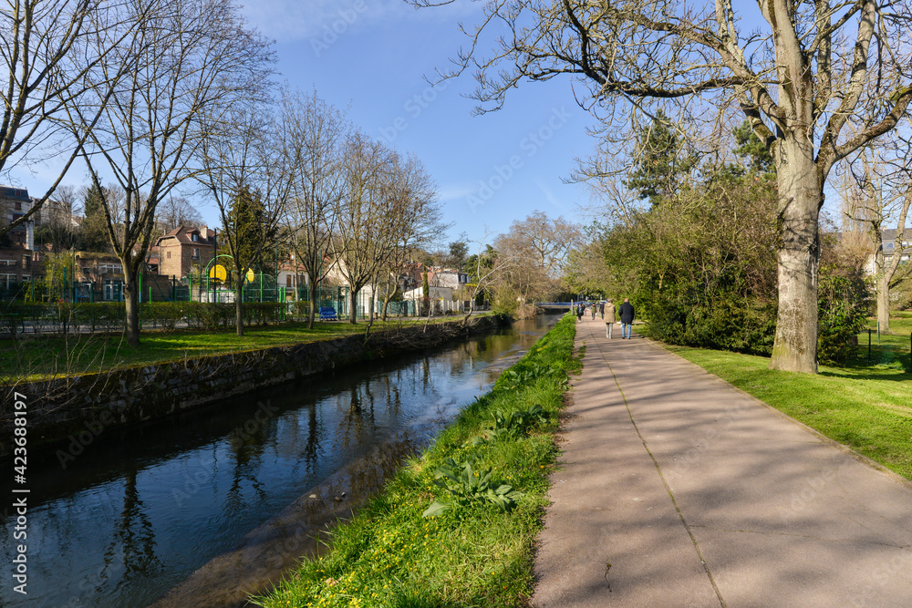chemin de randonnée, rivière, L’Orge, Juvisy sur Orge, Essonne, 91