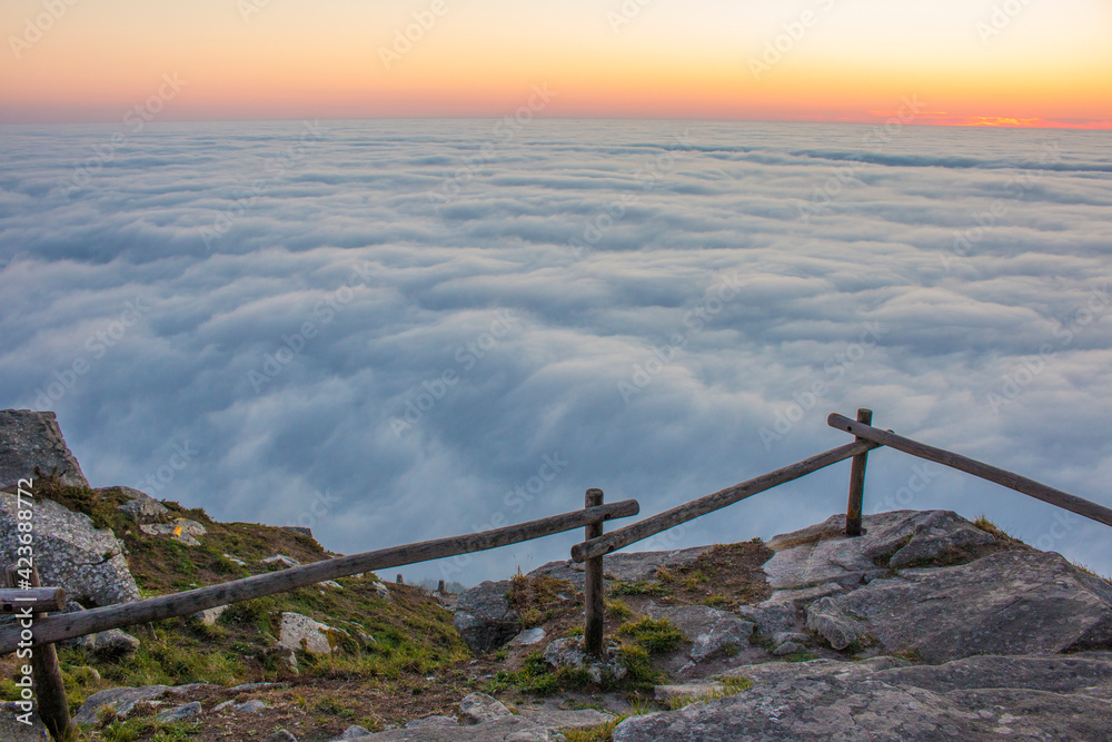 The fog around the mountain