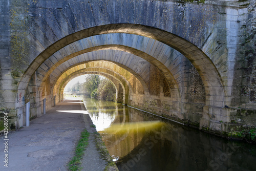 Pont des Belles Fontaines, chemin de randonnée, rivière, L’Orge, Juvisy sur Orge, Essonne, 94 © JAG IMAGES
