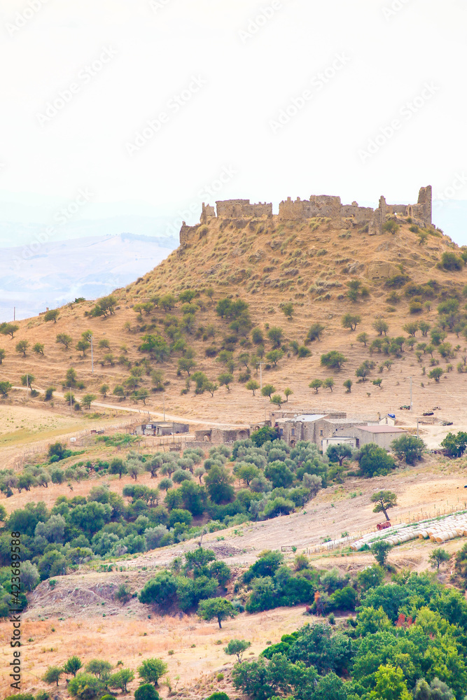 Ruins of the medieval castle of Uggiano, in Ferrandina, Basilicata, southern Italy