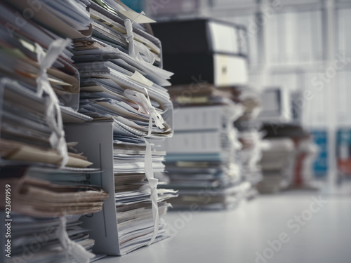 Stacks of paperwork in the office © StockPhotoPro