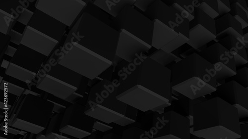abstract 3d cube background, 3d illustration of abstract background with thousand cube in 3d perspective view