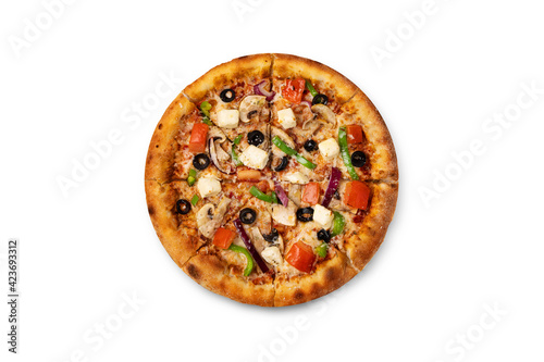 fresh pizza on a white background small