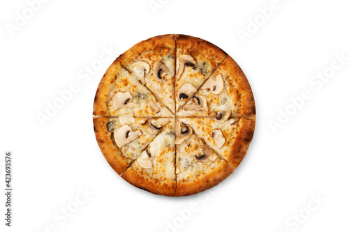 fresh pizza on a white background small