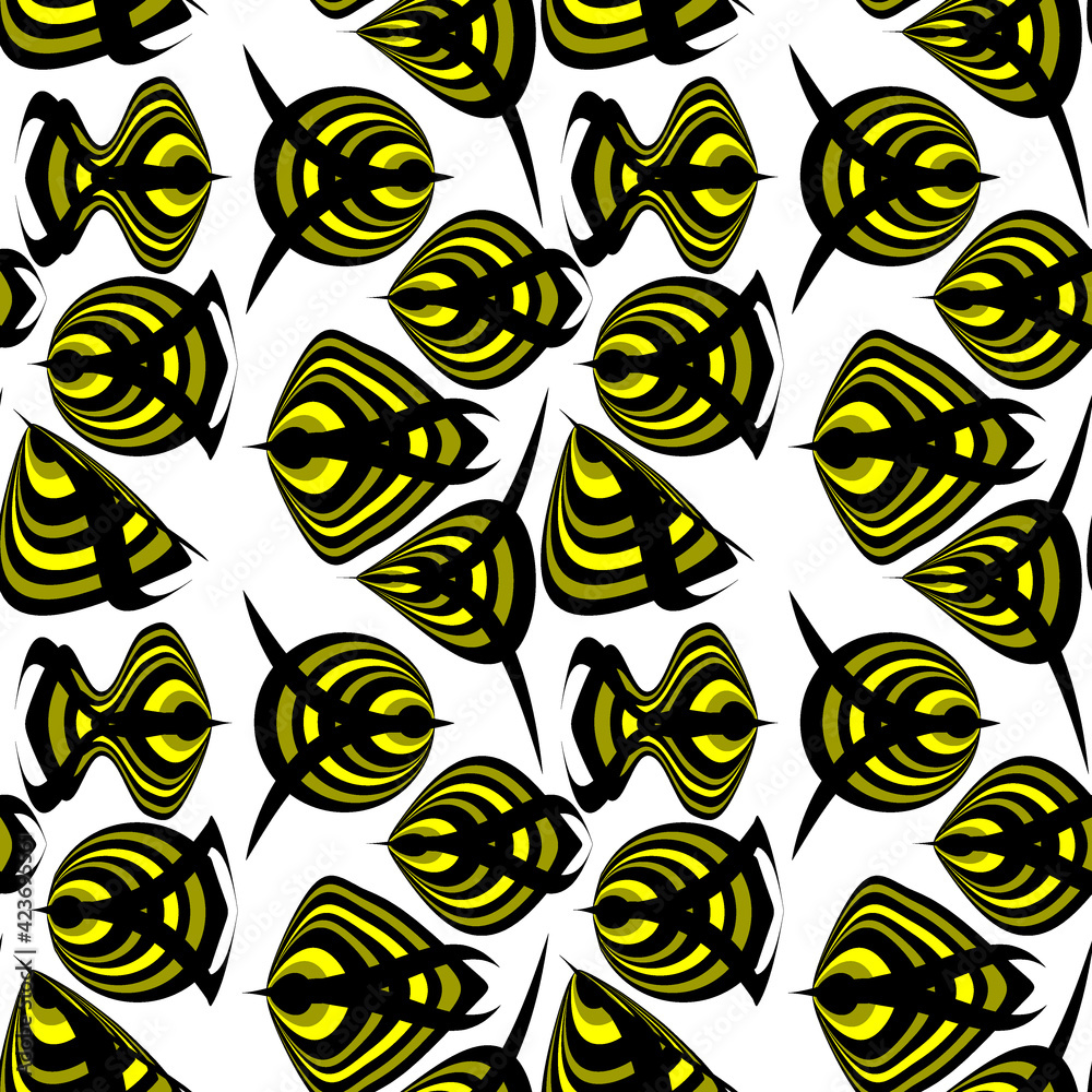 Obraz premium Seamless texture, pattern on a white square background - fish. Styling, graphics.