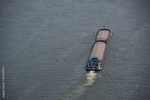 Oil tanker on the way on the Rhine