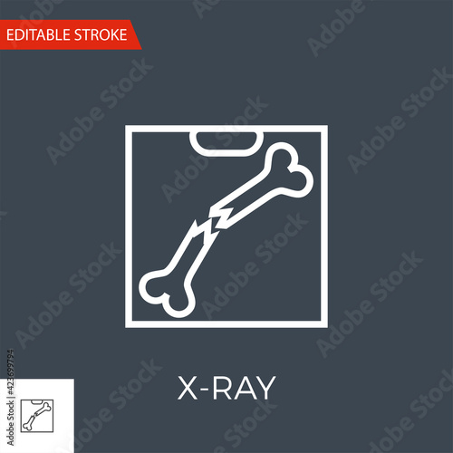 X-ray Thin Line Vector Icon. Flat Icon Isolated on the Black Background. Editable Stroke EPS file. Vector illustration.