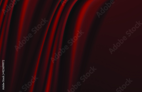 modern abstract red background. Dark red silk fabric curtain background. Vector illustration.