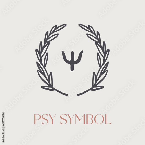 Logo of olive wreath with spy symbol, emblem