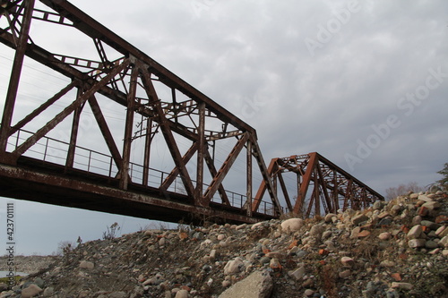 Rusty railway bridge