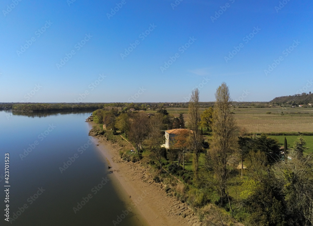 Berge de la Garonne, vue aérienne, Gironde