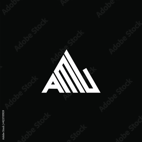 A M L letter logo creative design on black color background. AML icon