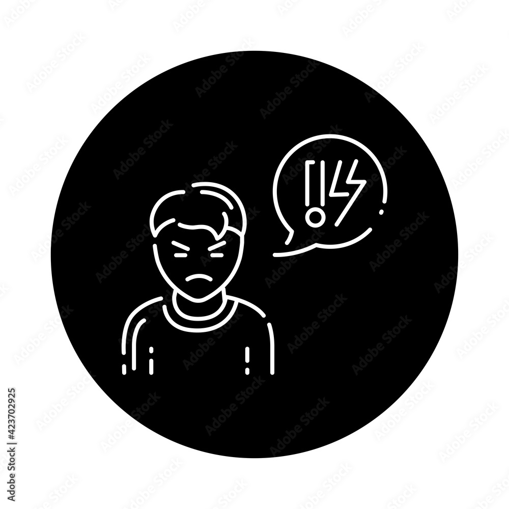 Problem child color line icon. Emotional instability.