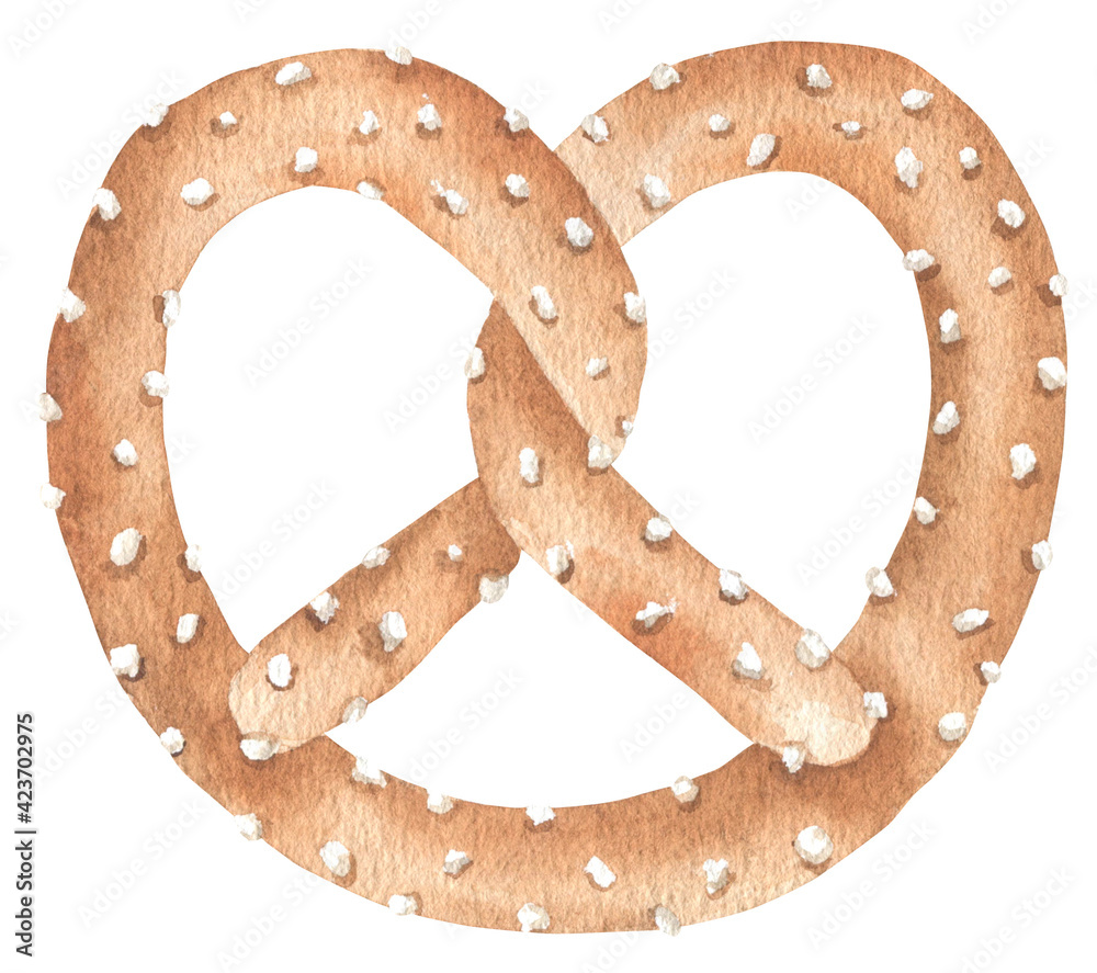 Watercolor Pretzel Illustration Watercolor Pretzel Illustration