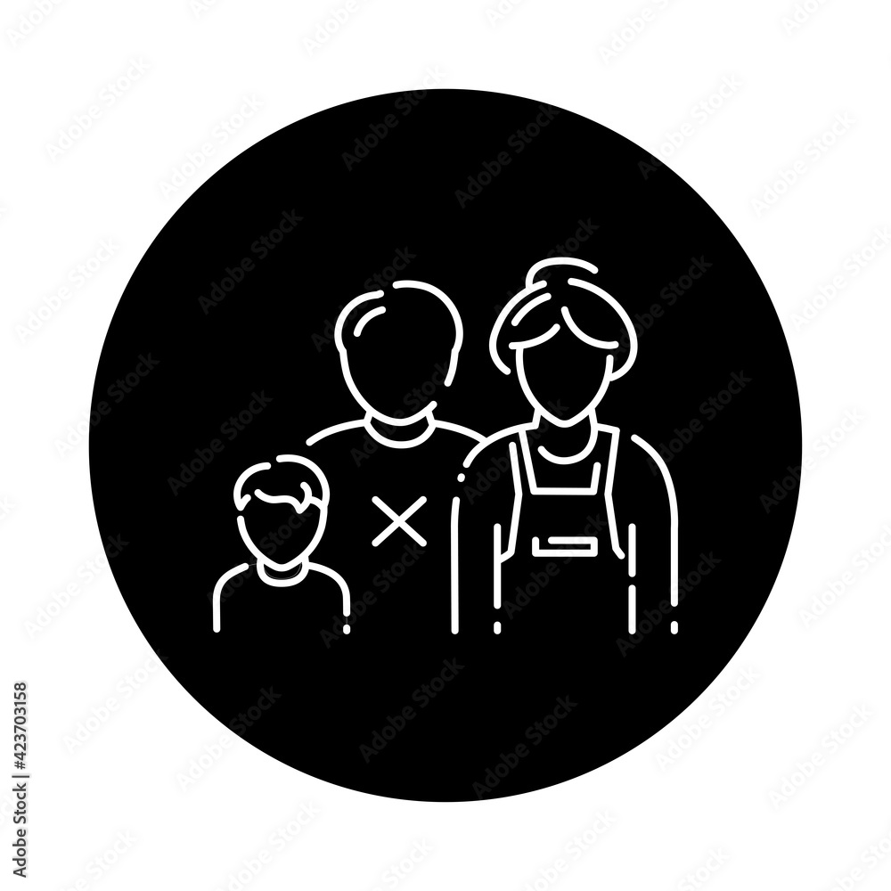 Single mother color line icon. Defective family. Single mother color line icon. Defective family.