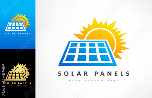 Solar panels logo vector design