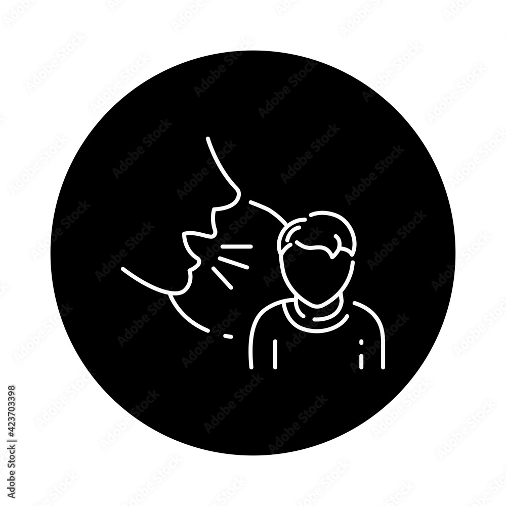 Parent bullying kid color line icon. Human rights. Child abuse. Violence in family. Parent bullying kid color line icon. Human rights. Child abuse. Violence in family.