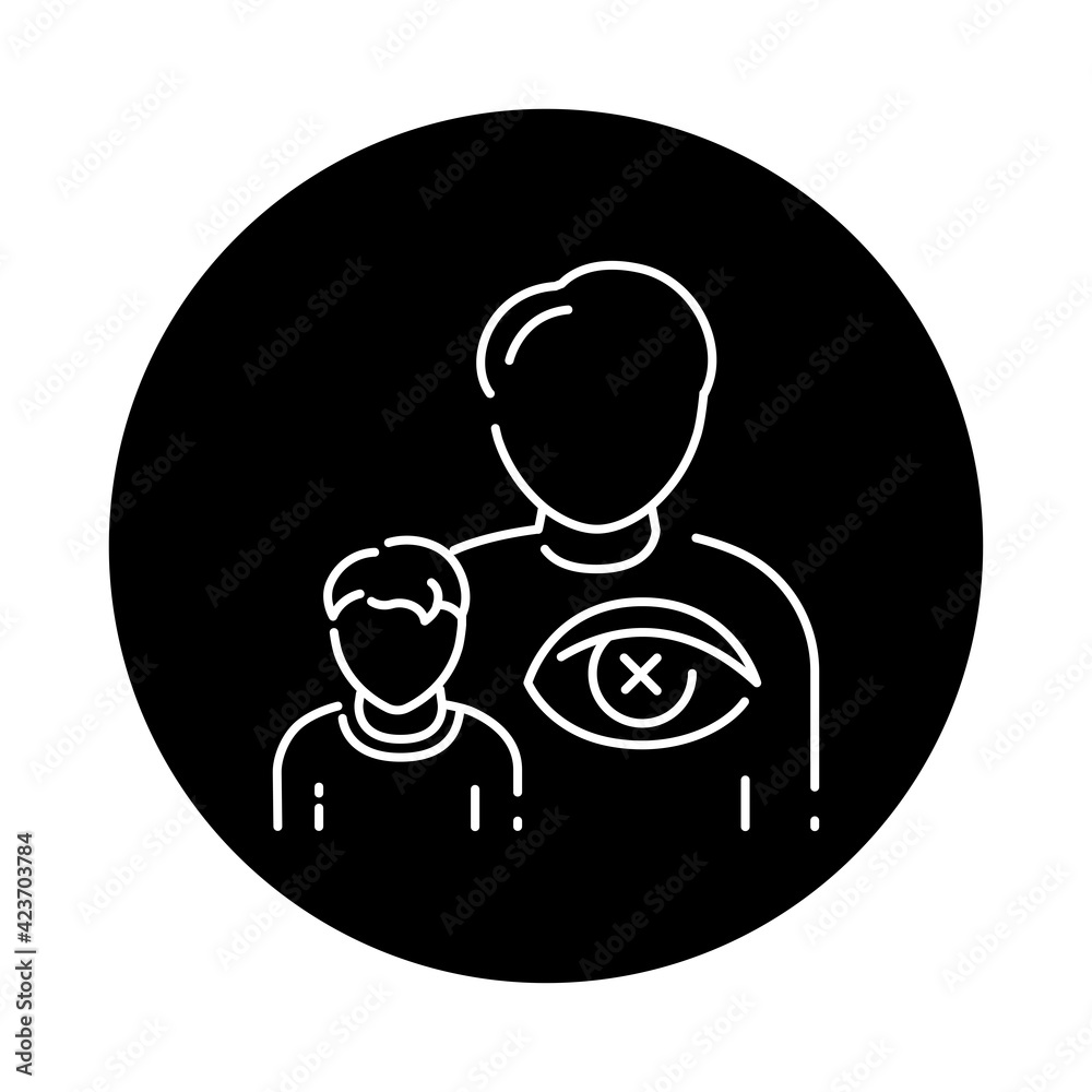 Abandoned kid color line icon. Child abuse. S Abandoned kid color line icon. Child abuse. S