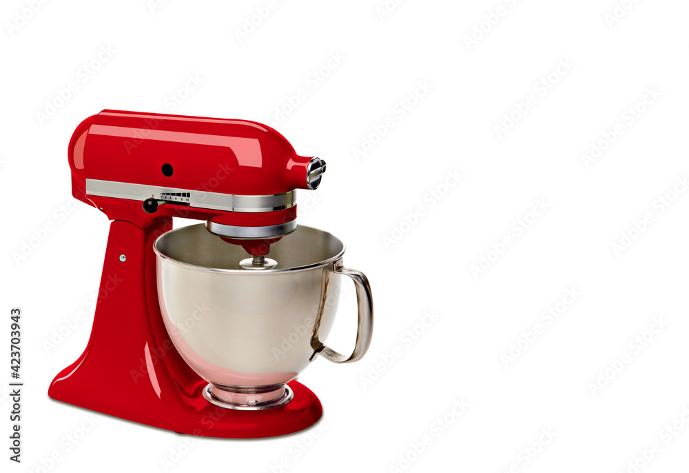 Red Stand or countertop Mixer isolated on white background including clipping path. Red Stand or countertop Mixer isolated on white background including clipping path.