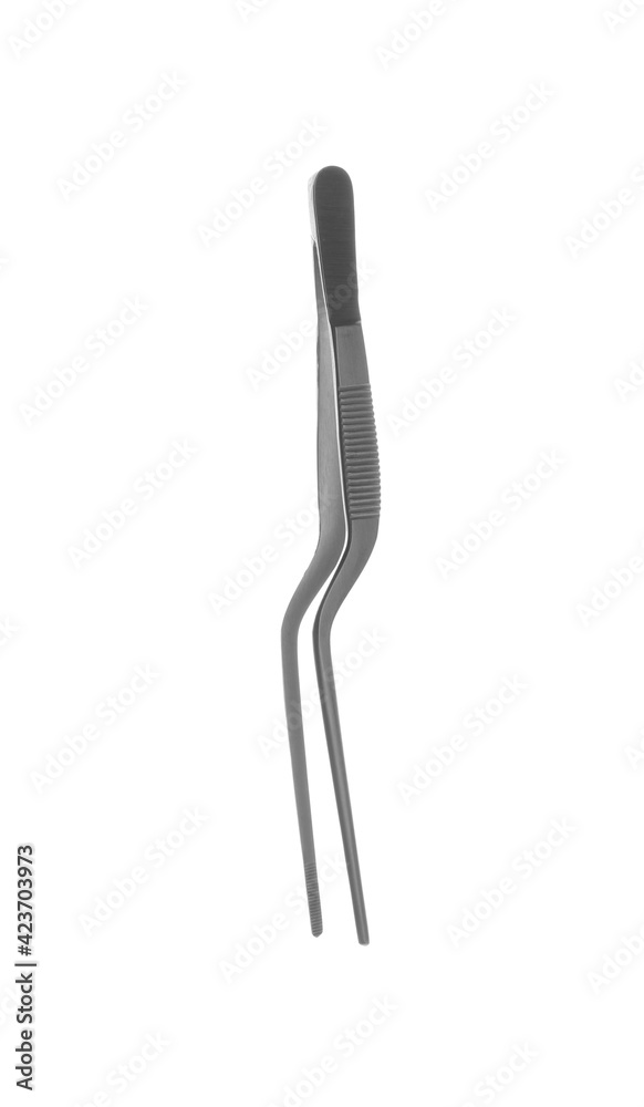Surgical forceps on white background. Medical instrument Surgical forceps on white background. Medical instrument